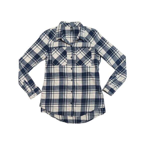 FOX Racing Flown Flannel Button Up Shirt Collared Long Sleeve Womens Small Top - Picture 1 of 6